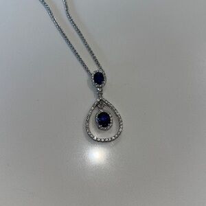 Spark 18k diamond and sapphire necklace -RARE-